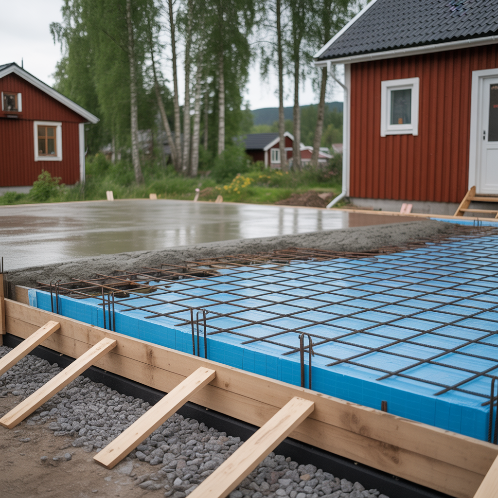 gjutning av betongplatta for garage guide till armering och